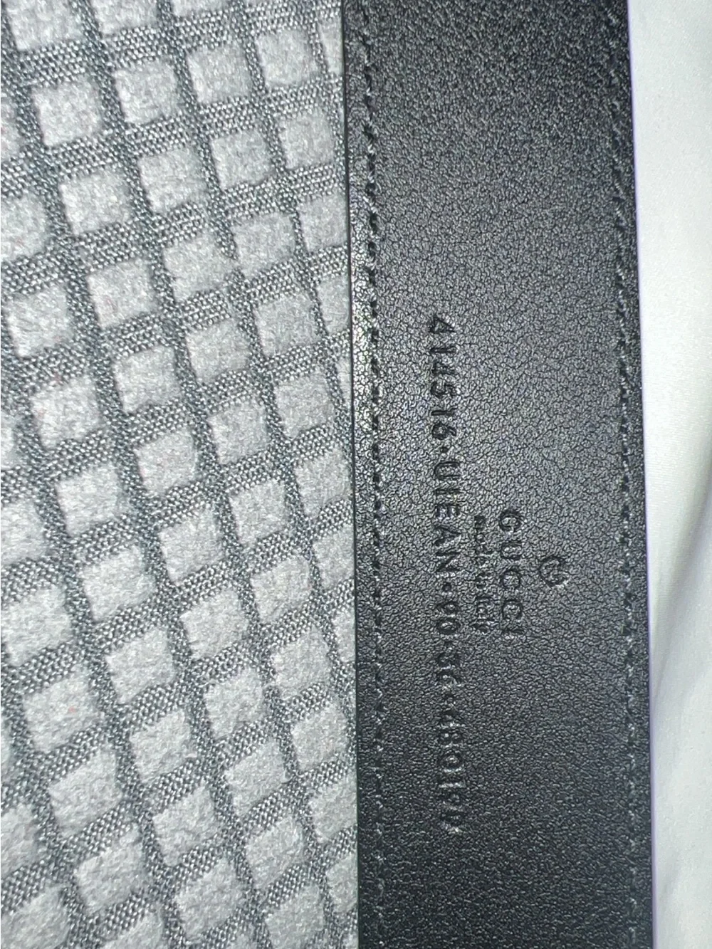 Gucci Black Coated Canvas GG Buckle Belt with Bee Design